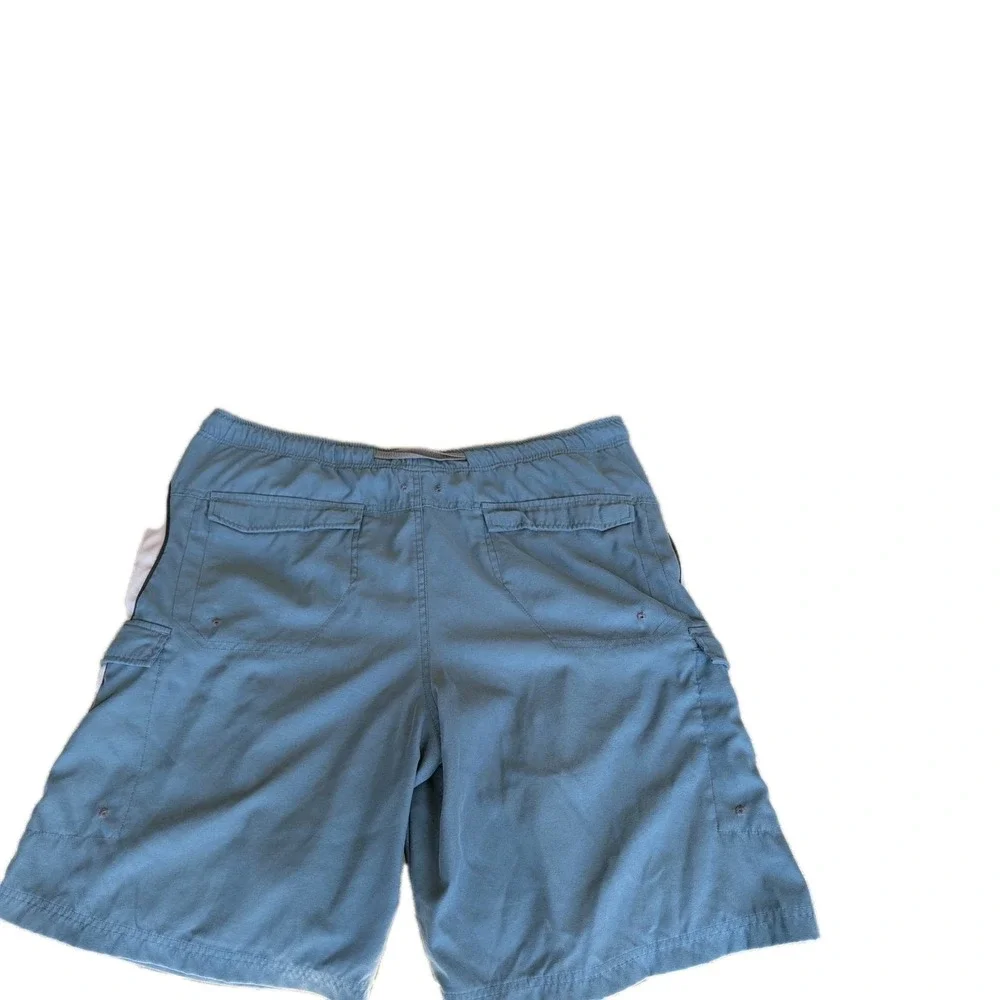 REI Men's Swim Trunks Size L Blue & Gray With 2 Side Pockets‎ & Mesh Interior